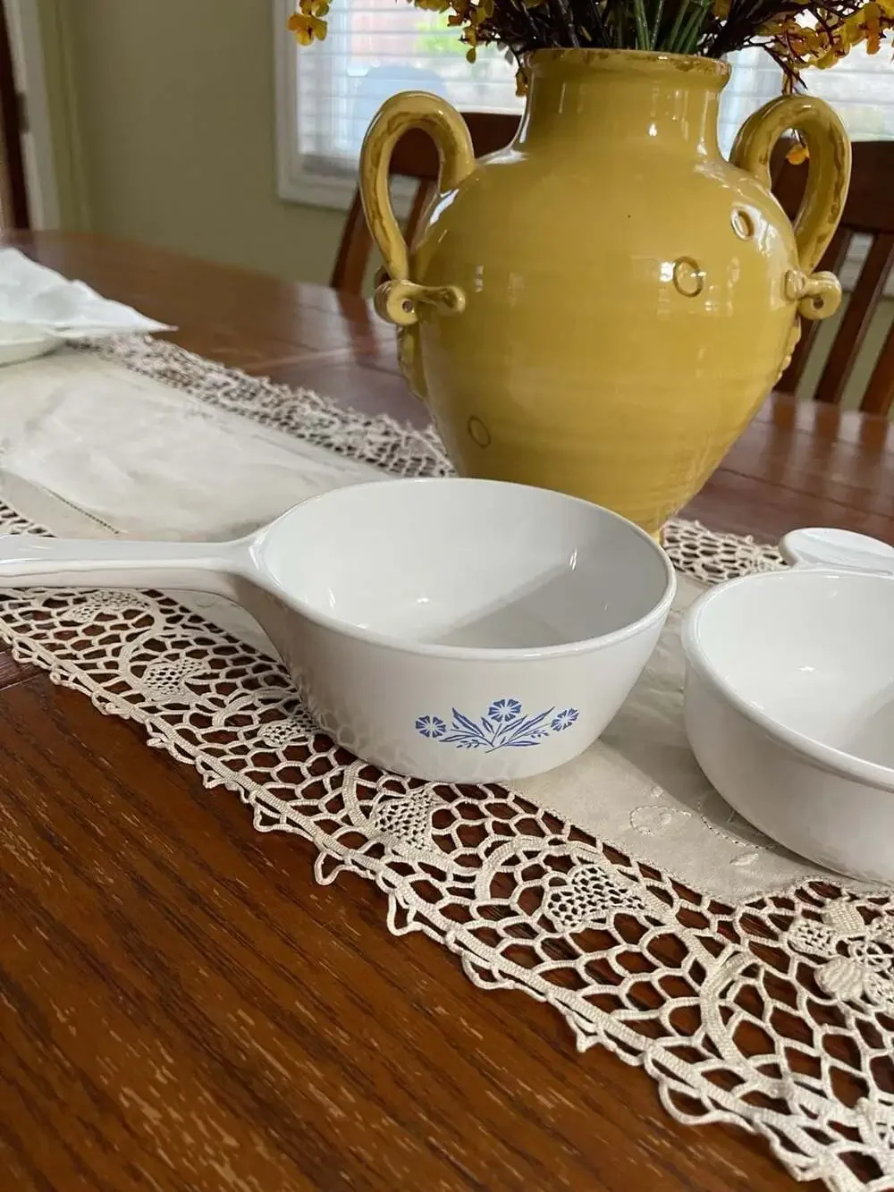 CorningWare Corelle & Grab It Bowl Set with Blue Cornflower Pattern and Handle